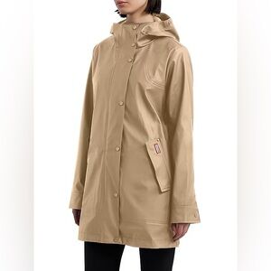 Hunter Acacia Rubberized British Tan Hooded Rain Jacket - NWT